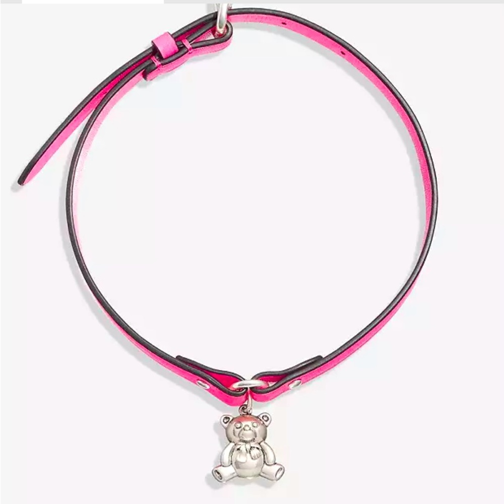 Rare COACH teddy bear leather choker